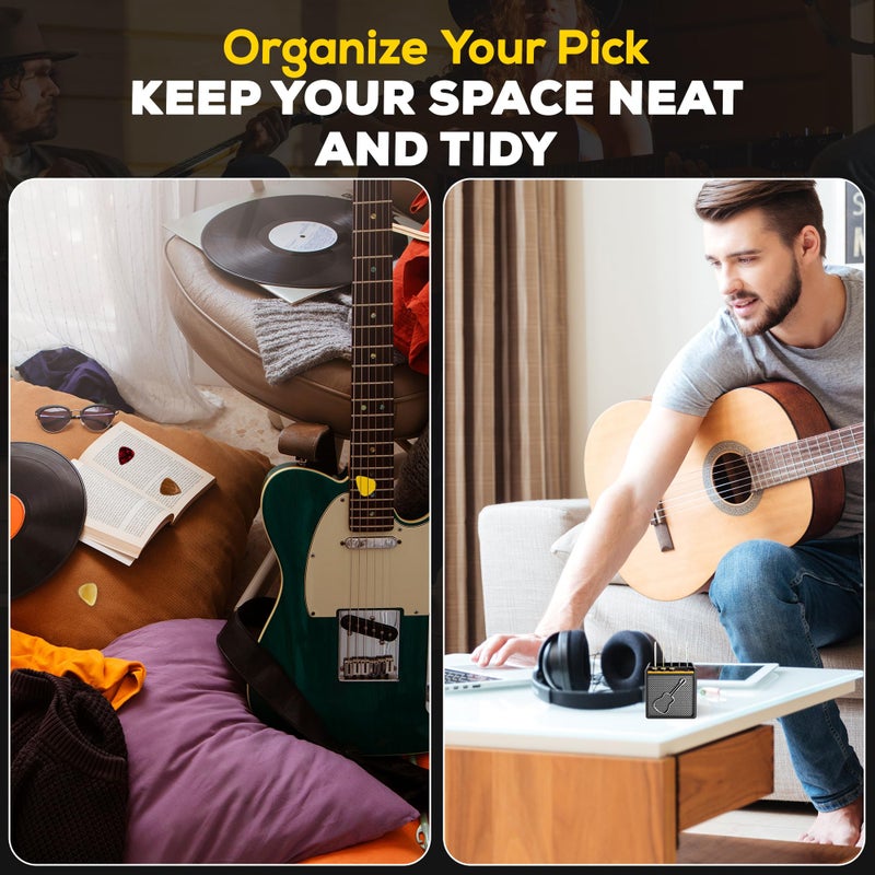 HOTCAN Guitar Pick Display Holder - Stylish Organizer for Music Enthusiasts and Musicians (Black) - Image 5